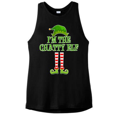 I'm The Chatty Elf Matching Family Christmas Ladies PosiCharge Tri-Blend Wicking Tank