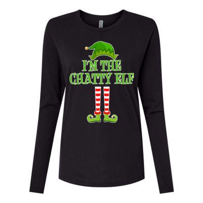 I'm The Chatty Elf Matching Family Christmas Womens Cotton Relaxed Long Sleeve T-Shirt