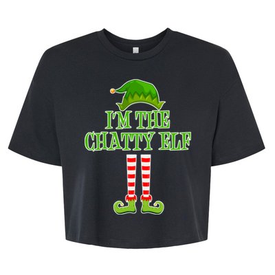 I'm The Chatty Elf Matching Family Christmas Bella+Canvas Jersey Crop Tee