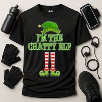 I'm The Chatty Elf Matching Family Christmas Cooling Performance Crew T-Shirt