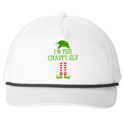 I'm The Chatty Elf Matching Family Christmas Snapback Five-Panel Rope Hat