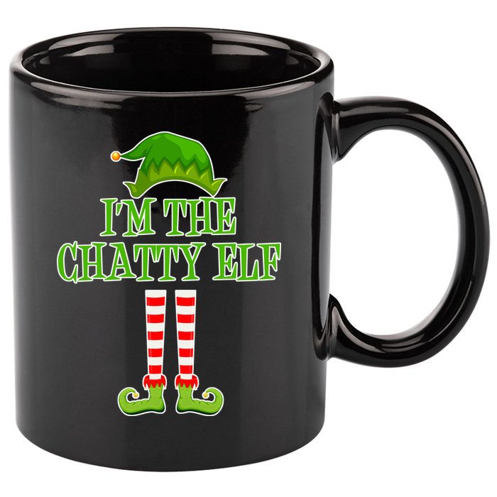 I'm The Chatty Elf Matching Family Christmas 11oz C Handle Ceramic Mug