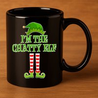 I'm The Chatty Elf Matching Family Christmas 11oz C Handle Ceramic Mug
