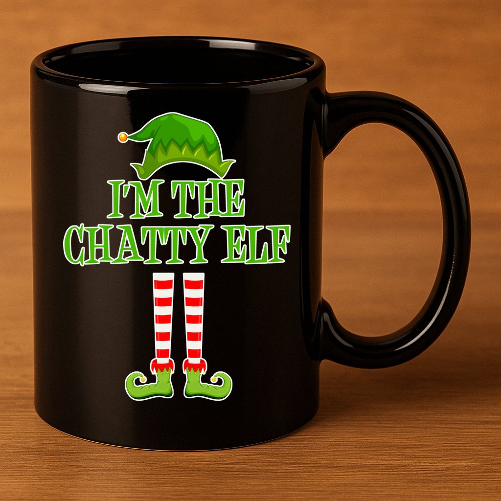 I'm The Chatty Elf Matching Family Christmas 11oz C Handle Ceramic Mug
