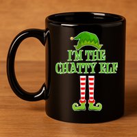 I'm The Chatty Elf Matching Family Christmas 11oz C Handle Ceramic Mug