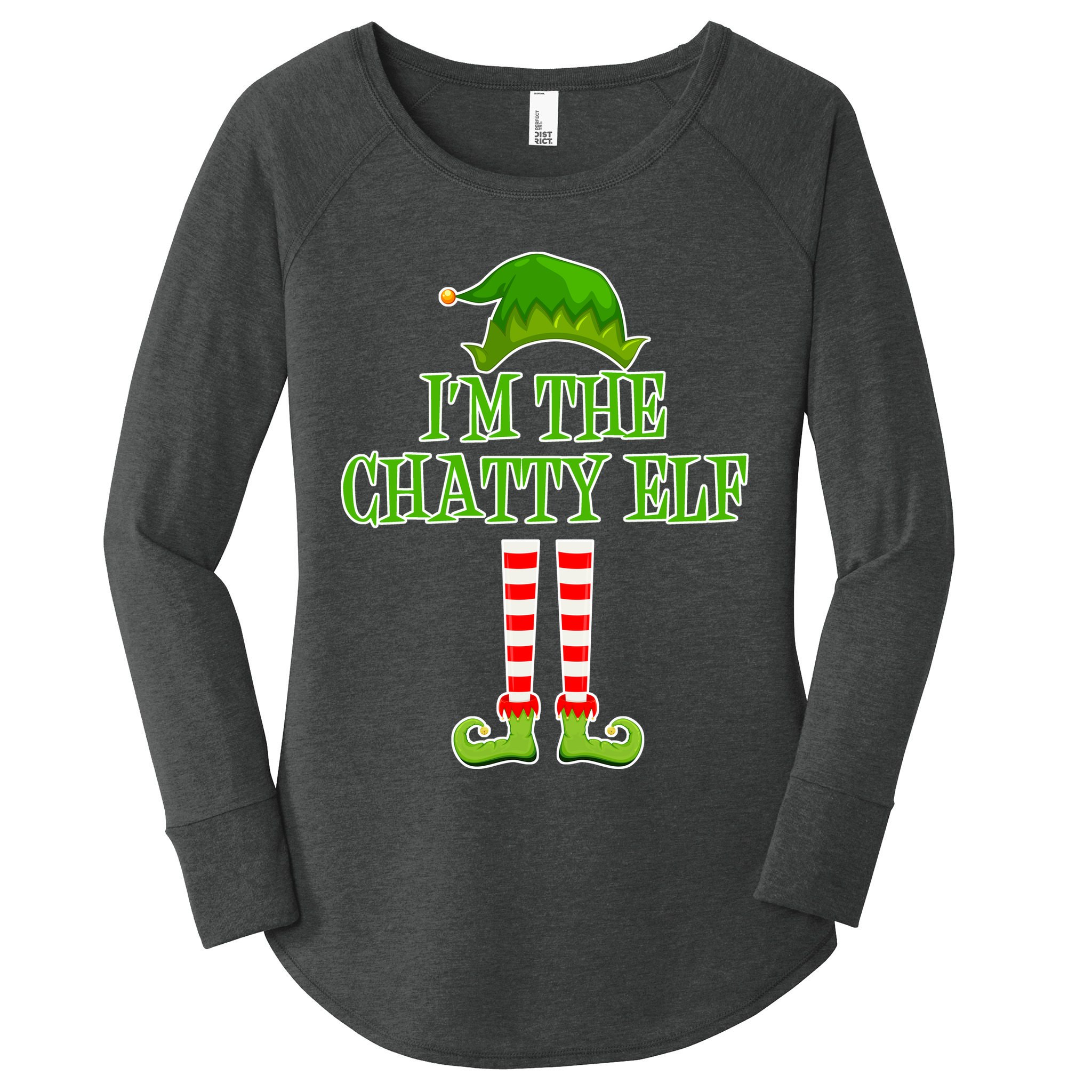 I'm The Chatty Elf Matching Family Christmas Women's Perfect Tri Tunic Long Sleeve Shirt