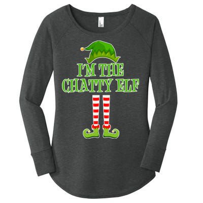 I'm The Chatty Elf Matching Family Christmas Women's Perfect Tri Tunic Long Sleeve Shirt