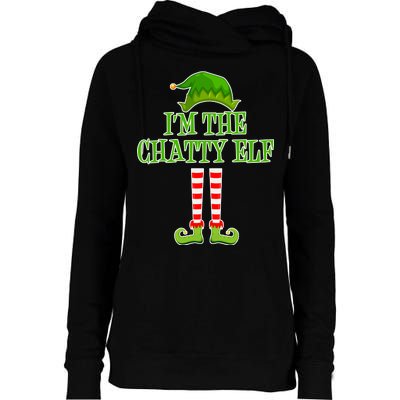 I'm The Chatty Elf Matching Family Christmas Womens Funnel Neck Pullover Hood