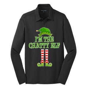 I'm The Chatty Elf Matching Family Christmas Silk Touch Performance Long Sleeve Polo