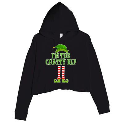 I'm The Chatty Elf Matching Family Christmas Crop Fleece Hoodie