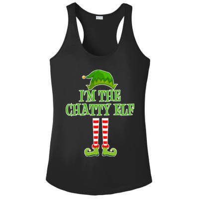 I'm The Chatty Elf Matching Family Christmas Ladies PosiCharge Competitor Racerback Tank