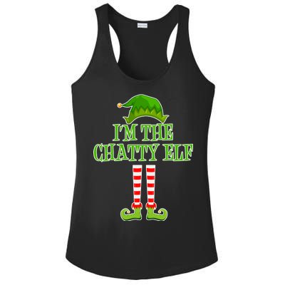 I'm The Chatty Elf Matching Family Christmas Ladies PosiCharge Competitor Racerback Tank