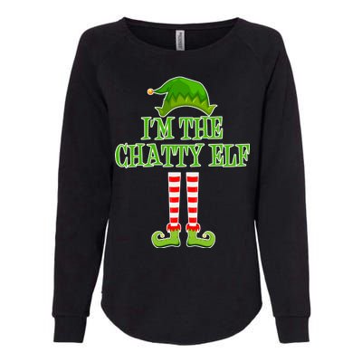 I'm The Chatty Elf Matching Family Christmas Womens California Wash Sweatshirt