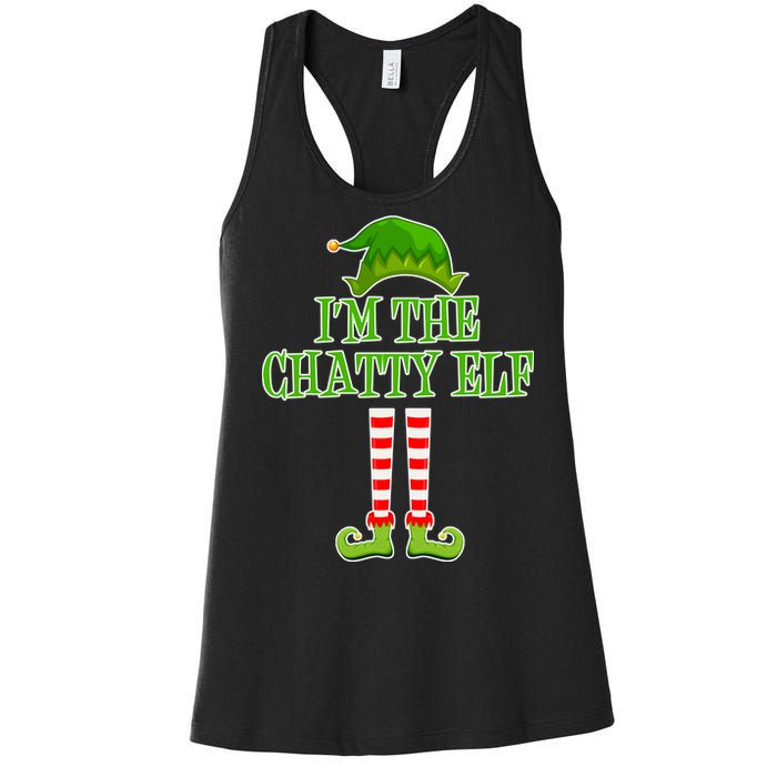 I'm The Chatty Elf Matching Family Christmas Women's Racerback Tank