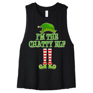 I'm The Chatty Elf Matching Family Christmas Women's Racerback Cropped Tank