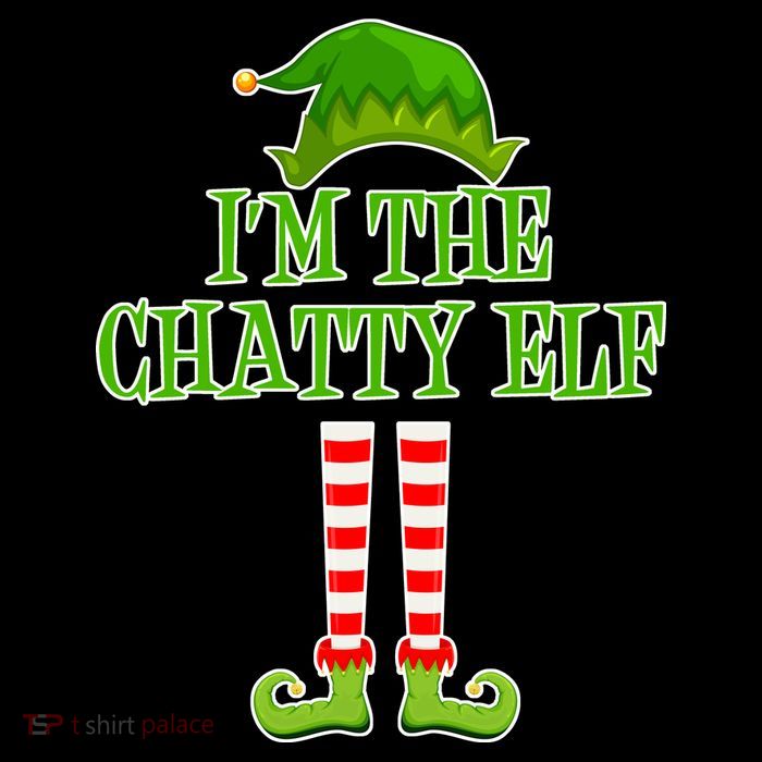I'm The Chatty Elf Matching Family Christmas Pom Pom 12in Knit Beanie