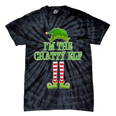 I'm The Chatty Elf Matching Family Christmas Tie-Dye T-Shirt