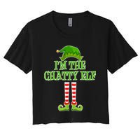 I'm The Chatty Elf Matching Family Christmas Women's Crop Top Tee