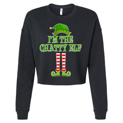 I'm The Chatty Elf Matching Family Christmas Cropped Pullover Crew