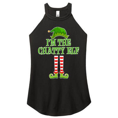 I'm The Chatty Elf Matching Family Christmas Women’s Perfect Tri Rocker Tank