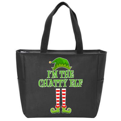 I'm The Chatty Elf Matching Family Christmas Zip Tote Bag