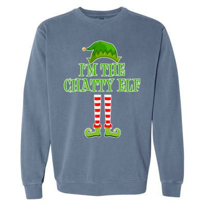 I'm The Chatty Elf Matching Family Christmas Garment-Dyed Sweatshirt