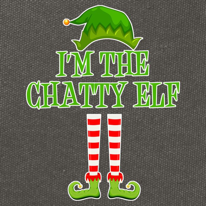 I'm The Chatty Elf Matching Family Christmas Cotton Canvas Backpack