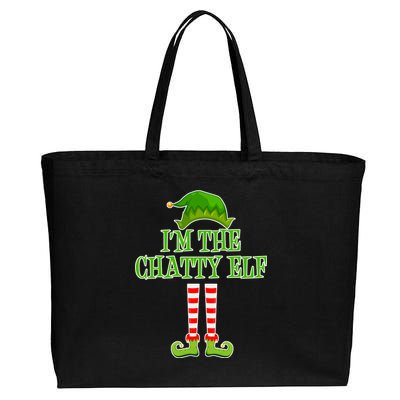 I'm The Chatty Elf Matching Family Christmas Cotton Canvas Jumbo Tote