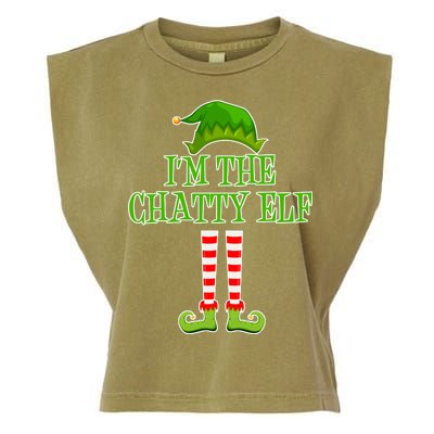 I'm The Chatty Elf Matching Family Christmas Garment-Dyed Women's Muscle Tee