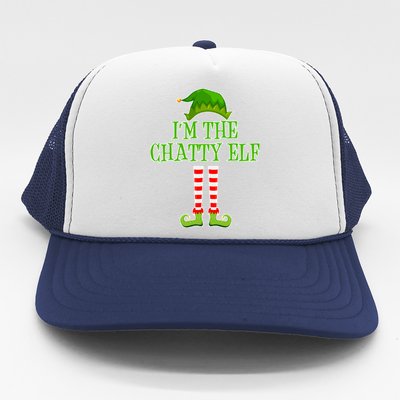 I'm The Chatty Elf Matching Family Christmas Trucker Hat