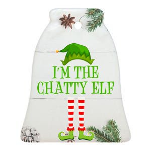 I'm The Chatty Elf Matching Family Christmas Ceramic Bell Ornament