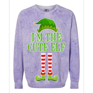 I'm The Cute Elf Matching Family Christmas Colorblast Crewneck Sweatshirt