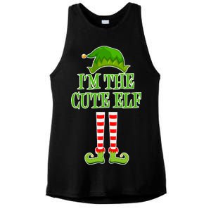 I'm The Cute Elf Matching Family Christmas Ladies PosiCharge Tri-Blend Wicking Tank