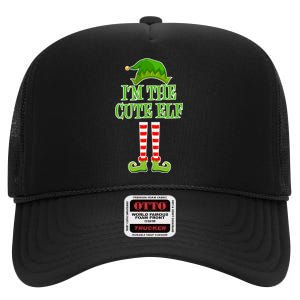 I'm The Cute Elf Matching Family Christmas High Crown Mesh Back Trucker Hat