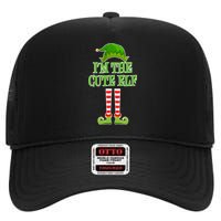 I'm The Cute Elf Matching Family Christmas High Crown Mesh Back Trucker Hat