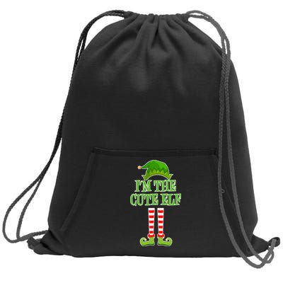 I'm The Cute Elf Matching Family Christmas Sweatshirt Cinch Pack Bag