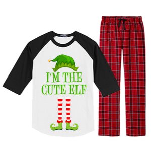 I'm The Cute Elf Matching Family Christmas Raglan Sleeve Pajama Set