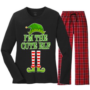 I'm The Cute Elf Matching Family Christmas Women's Long Sleeve Flannel Pajama Set 