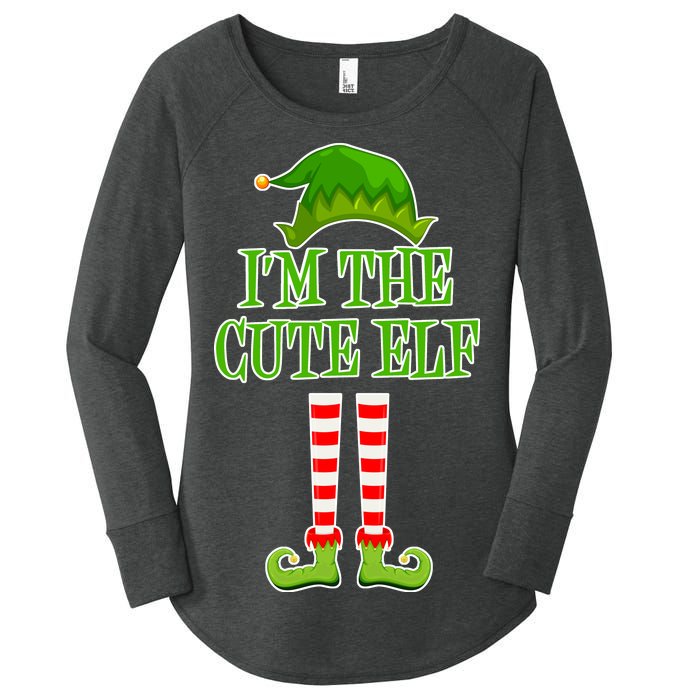 I'm The Cute Elf Matching Family Christmas Women's Perfect Tri Tunic Long Sleeve Shirt