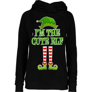 I'm The Cute Elf Matching Family Christmas Womens Funnel Neck Pullover Hood