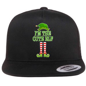 I'm The Cute Elf Matching Family Christmas Flat Bill Trucker Hat