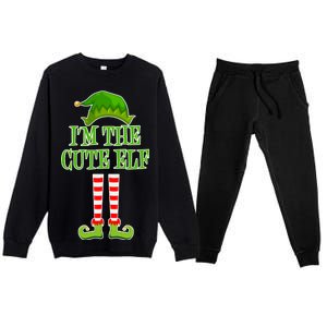 I'm The Cute Elf Matching Family Christmas Premium Crewneck Sweatsuit Set