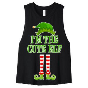 I'm The Cute Elf Matching Family Christmas Women's Racerback Cropped Tank