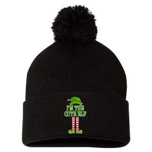 I'm The Cute Elf Matching Family Christmas Pom Pom 12in Knit Beanie