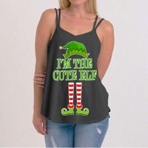 I'm The Cute Elf Matching Family Christmas Women's Strappy Tank