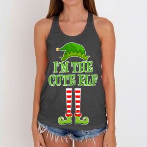 I'm The Cute Elf Matching Family Christmas Women's Knotted Racerback Tank