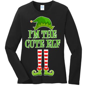 I'm The Cute Elf Matching Family Christmas Ladies Long Sleeve Shirt