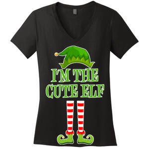 I'm The Cute Elf Matching Family Christmas Women's V-Neck T-Shirt