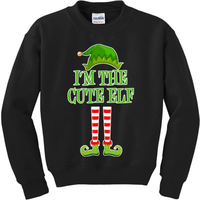 I'm The Cute Elf Matching Family Christmas Kids Sweatshirt