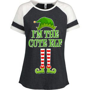 I'm The Cute Elf Matching Family Christmas Enza Ladies Jersey Colorblock Tee